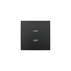 Розетка 1-мест. с 2-мест. USB разъем СП ZIMA IP20 черн. бархат LEZARD 704-4288-192