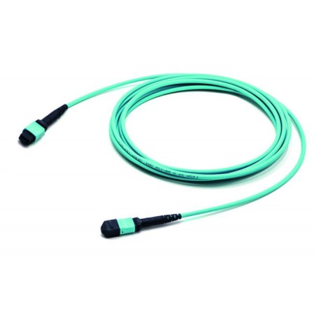 Патч-корд FHD-MC3-503-MPOF12/PS-MPOF12/PS-B-1M-LSZH-AQ волоконно-оптический MPO (мама)-MPO (мама) тип B 12 волокон 50/125 (OM3) 