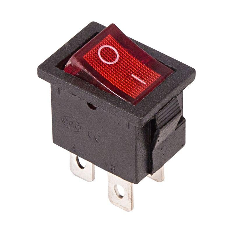 Выключатель клавишный 250В 6А (4с) ON-OFF красн. с подсветкой Mini (RWB-20, SC-768) Rexant 36-2190