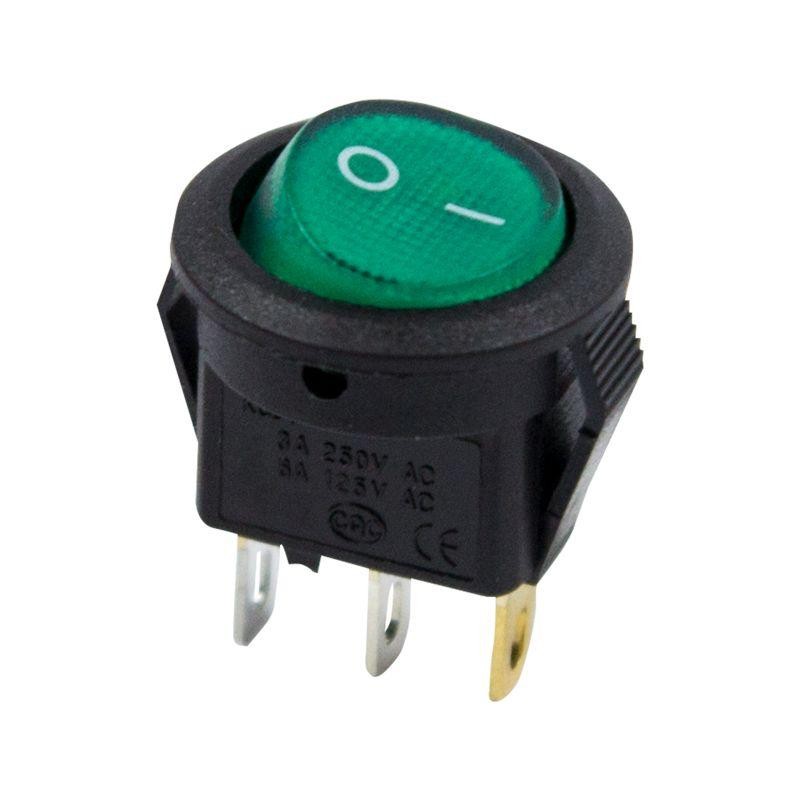 Выключатель клавишный круглый 250В 3А (3с) ON-OFF зел. с подсветкой Micro (RWB-106 SC-214) Rexant 36-2533 Выключатель клавишный круглый 250В 3А (3с) ON-OFF зел. с подсветкой Micro (RWB-106 SC-214) Rexant 36-2533
