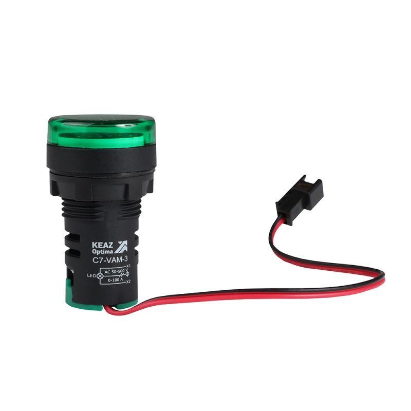 Индикатор тока и напряжения OptiSignal Compact D22 С7-VAM-3 зел. 50-500В AC/0-100А AD22VAM КЭАЗ 375698 Индикатор тока и напряжения OptiSignal Compact D22 С7-VAM-3 зел. 50-500В AC/0-100А AD22VAM КЭАЗ 375698