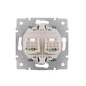 Розетка компьютерная + телефонная 2-м СП Karina RJ45 + RJ11 механизм матов. серебр. LEZARD 707-4388-143
