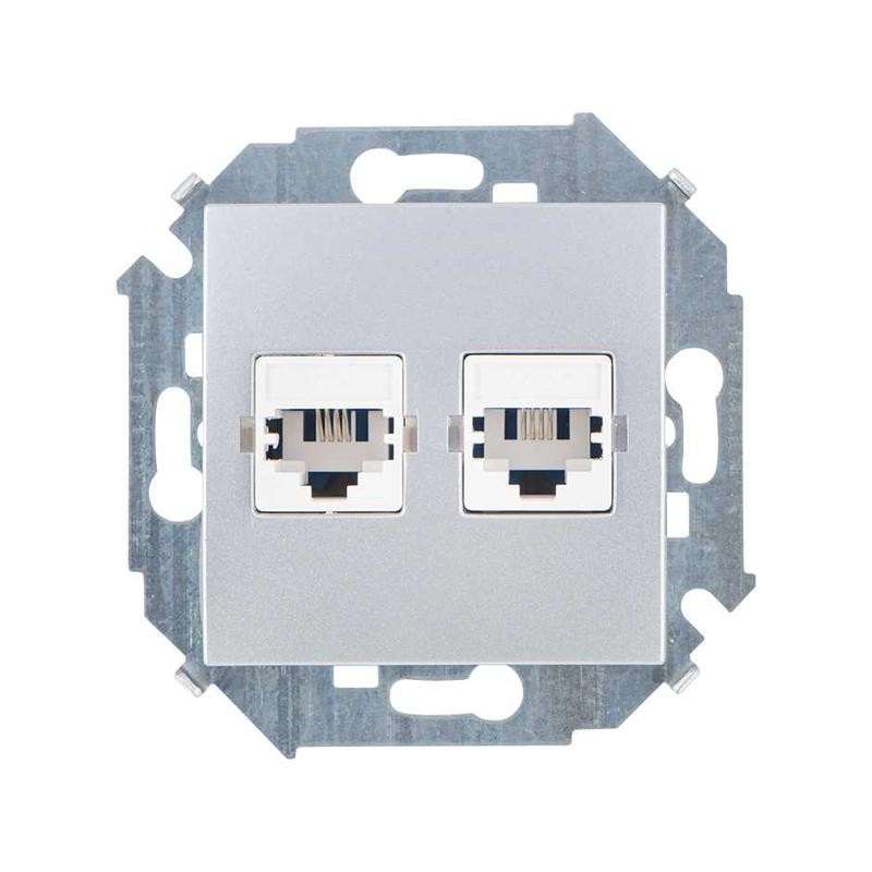 Розетка телефонная 2-м Simon 15 RJ11 винтов. зажим механизм алюм. Simon 1591589-033 Розетка телефонная 2-м Simon 15 RJ11 винтов. зажим механизм алюм. Simon 1591589-033