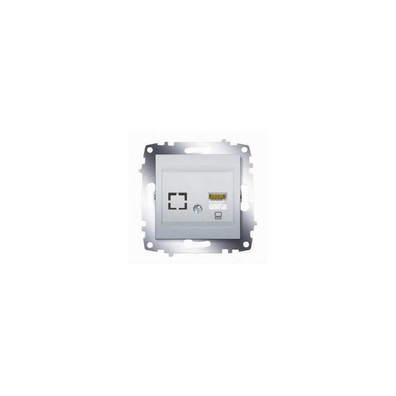 Розетка компьютерная 2-м Cosmo RJ45 кат.6 + гнездо механизм алюм. ABB 619-011000-247