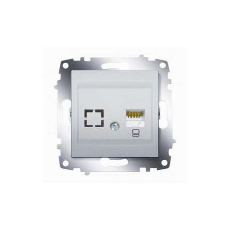 Розетка компьютерная 2-м Cosmo RJ45 кат.6 + гнездо механизм алюм. ABB 619-011000-247