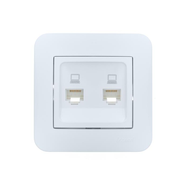 Розетка компьютерная 2-м СП ASTI IP20 RJ45 в сборе бел. LEZARD 7081-0202-141 Розетка компьютерная 2-м СП ASTI IP20 RJ45 в сборе бел. LEZARD 7081-0202-141