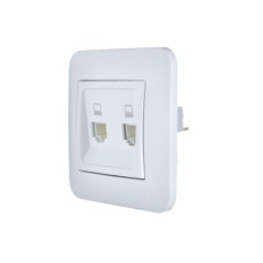 Розетка компьютерная 2-м СП ASTI IP20 RJ45 в сборе бел. LEZARD 7081-0202-141