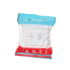 Розетка компьютерная 2-м СП ASTI IP20 RJ45 в сборе бел. LEZARD 7081-0202-141