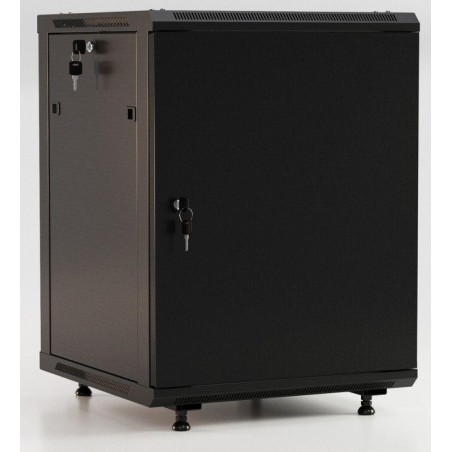 Шкаф настенный TWB-FC-2266-SR-RAL9004 19дюйм. 22U 1086х600х600мм метал. передн. дверь с замком две боков. панели с возмож. устан