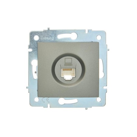 Розетка компьютерная 1-м СП ASTI IP20 RJ45 механизм Cat 5e платина. LEZARD 7081-3588-139