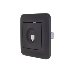 Розетка телефонная евро 1-м СП ASTI IP20 RJ11 в сборе черн. бархат LEZARD 7081-4242-137