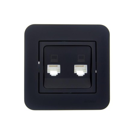 Розетка компьютерная 2-м СП ASTI IP20 RJ45 в сборе черн. бархат LEZARD 7081-4242-141