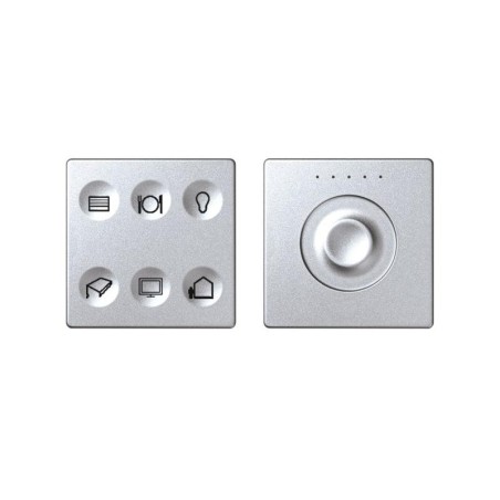 Комплект выключателя 6-кл. сенсорн. + регулятор Т3 LON, RJ12 алюм. Simon82 Sense 8000675-093