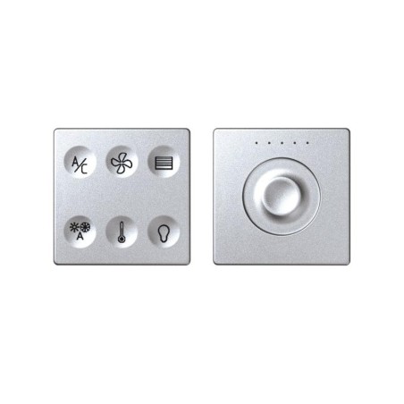 Комплект выключателя 6-кл. сенсорн. + регулятор Т2 LON, RJ12 алюм. Simon82 Sense 8000674-093