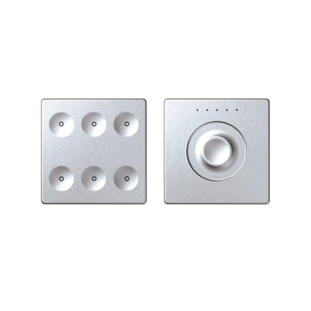 Комплект выключателя 6-кл. сенсорн. + регулятор LON, RJ12 алюм. Simon82 Sense 8000671-093