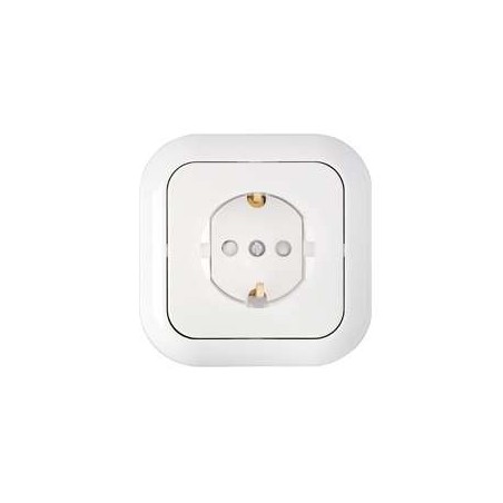 Розетка 1-м СП 16А IP20 с заземл. защ. шторки бел. Bylectrica РС16-253