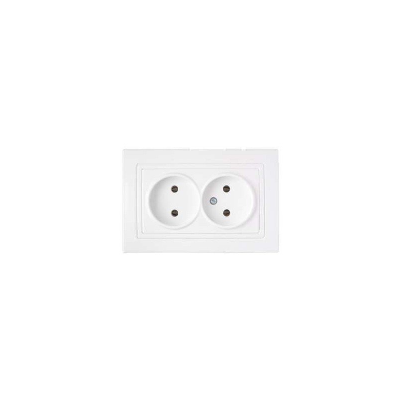 Розетка 2-м СП 16А IP20 без заземл. бел. Bylectrica РС16-343 Розетка 2-м СП 16А IP20 без заземл. бел. Bylectrica РС16-343