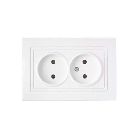 Розетка 2-м СП 16А IP20 без заземл. бел. Bylectrica РС16-343