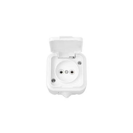 Розетка 1-м ОП 16А IP54 с заземл. с крышкой бел. Bylectrica РА16-296