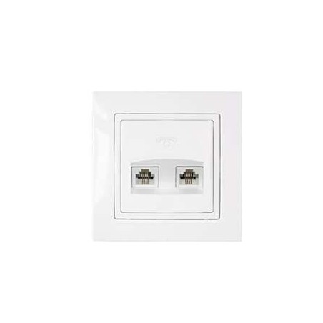 Розетка телефонная 2-м СП RJ11 (4P4C) бел. Bylectrica ТР24-054