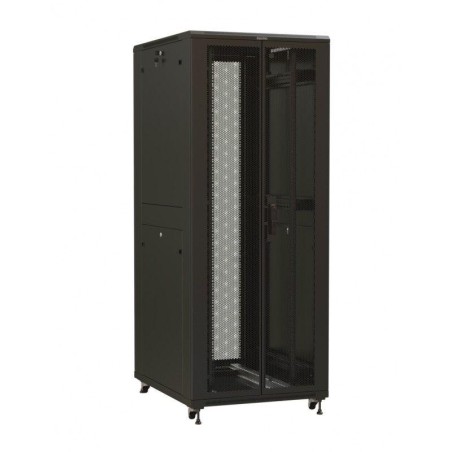 Шкаф напольный TTR-4261-DD-RAL9005 19дюйм 42U 2055х600х1000мм перед. и зад. распашные перфор. двери (75%) ручка с замком черн. (