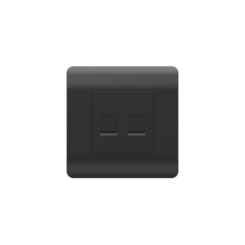 Розетка компьютерная 2-м NEW3-E RJ45 черн. CHINT 431503