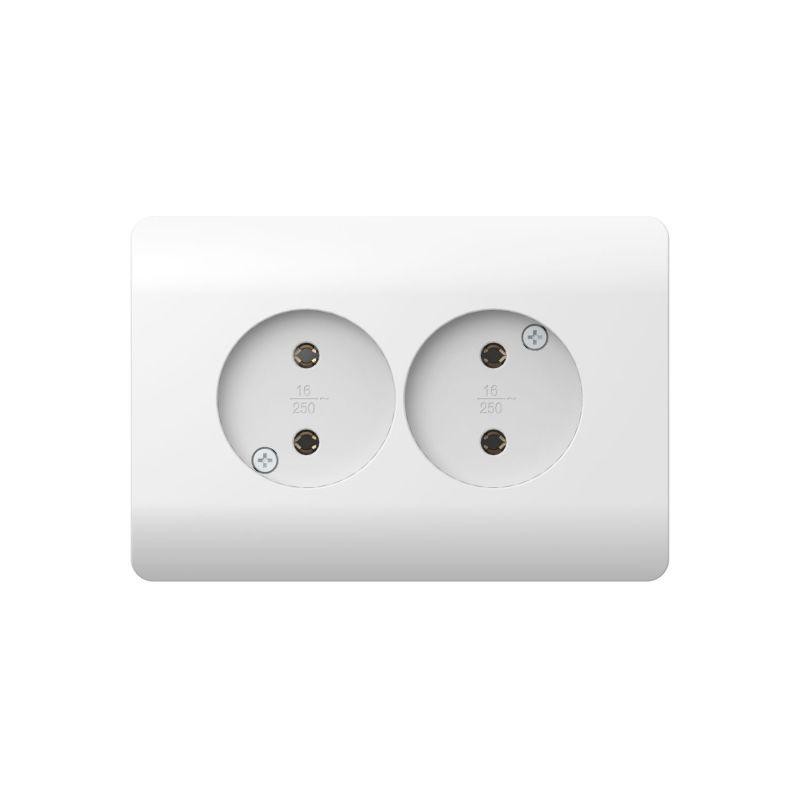 Розетка 2-м NEW3-E без заземл. защ. шторки 16А бел. CHINT 431542 Розетка 2-м NEW3-E без заземл. защ. шторки 16А бел. CHINT 431542
