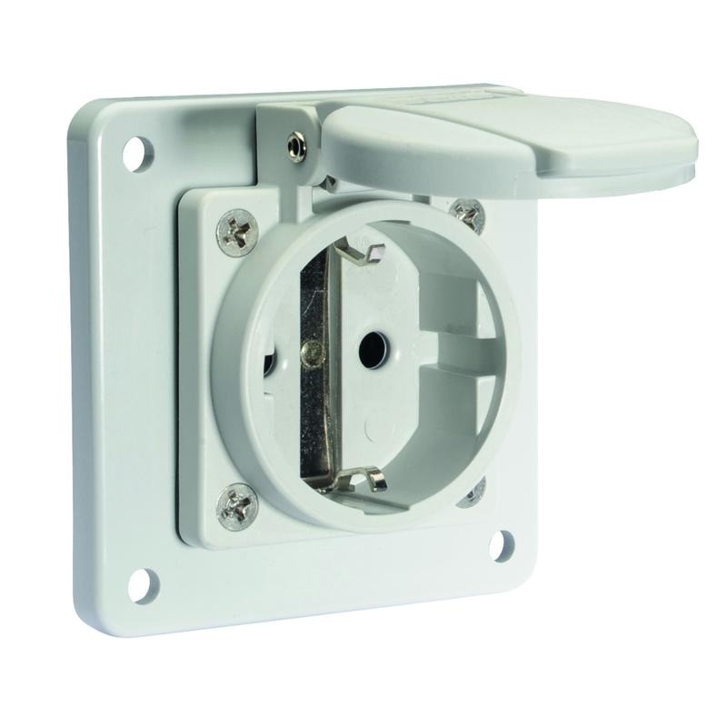 Розетка встраиваемая Schuko 16А 3п 250В IP54 фланец 75х75 Quick Connect сер. Bals 71109 Розетка встраиваемая Schuko 16А 3п 250В IP54 фланец 75х75 Quick Connect сер. Bals 71109
