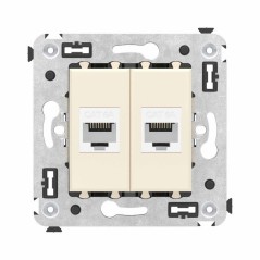 Розетка компьютерная 2-м СП Avanti "Ванильная дымка" RJ45 кат.6A без шторок механизм DKC 4405674