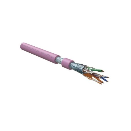 Кабель витая пара F/UTP кат.5E 4 пары 24 AWG ОЖ solid экран-фольга нг(А)-LSLTx внутр. FUTP4-C5E-S24-IN-LSLTx-PK-305 роз. (уп.305