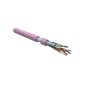 Кабель витая пара F/UTP кат.5E 4 пары 24 AWG ОЖ solid экран-фольга нг(А)-LSLTx внутр. FUTP4-C5E-S24-IN-LSLTx-PK-305 роз. (уп.305