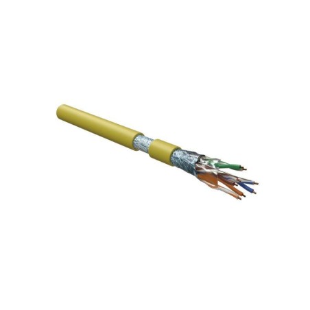Кабель витая пара F/UTP кат.5E 4 пары 24 AWG ОЖ solid экран-фольга LSZH нг(А)-HF-20град.C-+75град.C FUTP4-C5E-S24-IN-LSZH-YL-305