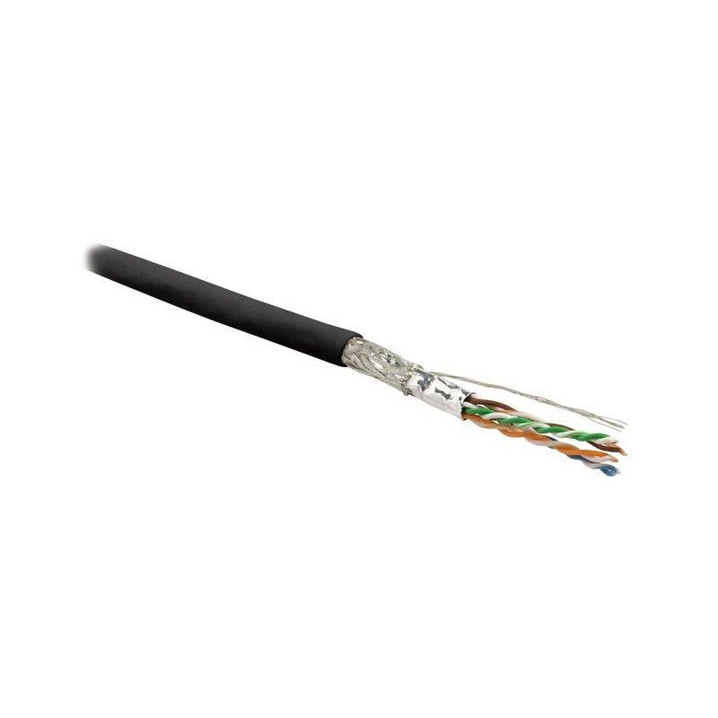 Кабель витая пара экранир. SF/UTP кат.6 4 пары 26 AWG МЖ patch экран-фольга + медн. оплетка LSZH SFUTP4-C6-P26-IN-LSZH-BK-500 че