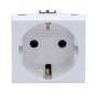 Розетка 1-м 2мод. Viva 16А IP20 2P+E с заземл. защ. шторки бел. DKC 45005 Розетка 1-м 2мод. Viva 16А IP20 2P+E с заземл. защ. шторки бел. DKC 45005