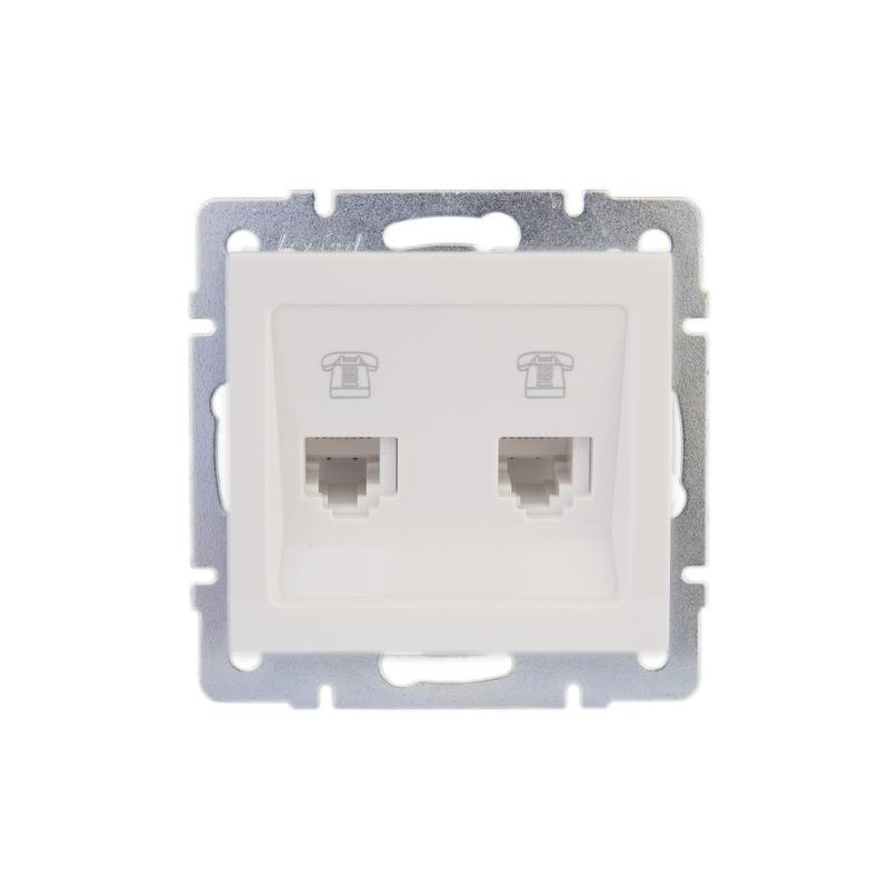 Розетка телефонная 2-м Rain RJ11 евро стандарт механизм бел. LEZARD 703-0288-138 Розетка телефонная 2-м Rain RJ11 евро стандарт механизм бел. LEZARD 703-0288-138