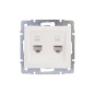Розетка компьютерная 2-м Rain RJ45 механизм бел. LEZARD 703-0288-141