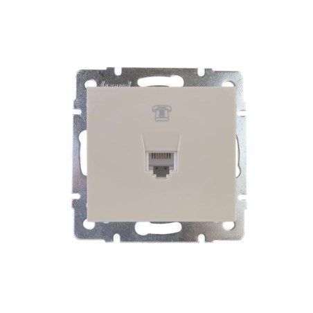 Розетка телефонная Rain RJ11 евро стандарт механизм крем. LEZARD 703-0388-137