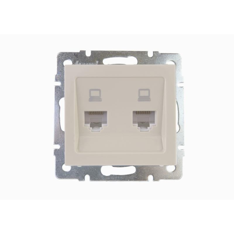 Розетка компьютерная 2-м Rain RJ45 механизм крем. LEZARD 703-0388-141 Розетка компьютерная 2-м Rain RJ45 механизм крем. LEZARD 703-0388-141