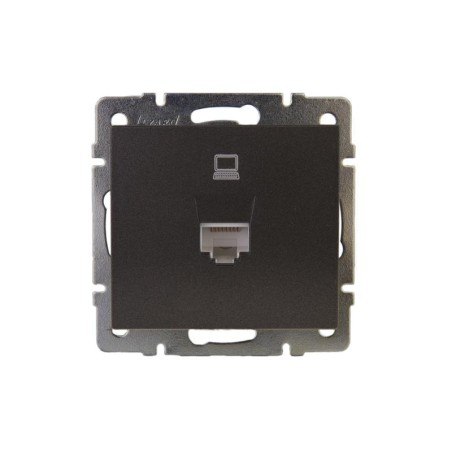 Розетка компьютерная Rain RJ45 механизм матов. черн. графит LEZARD 703-4188-139