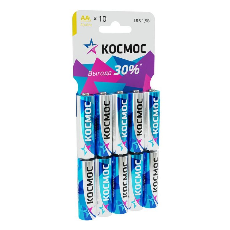 Элемент питания алкалиновый AA/LR6 10хBL (уп.10шт) КОСМОС KOCLR610BL Элемент питания алкалиновый AA/LR6 10хBL (уп.10шт) КОСМОС KOCLR610BL