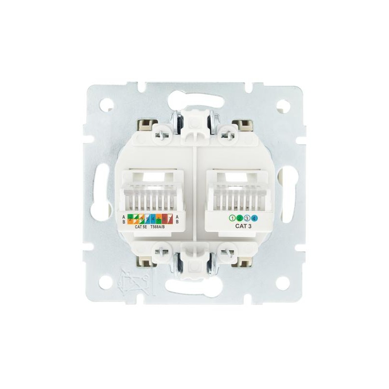 Розетка компьютерная + телефонная 1-м СП Vesna механизм крем. LEZARD 742-0388-143 Розетка компьютерная + телефонная 1-м СП Vesna механизм крем. LEZARD 742-0388-143