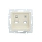 Розетка компьютерная + телефонная 1-м СП Vesna механизм крем. LEZARD 742-0388-143 Розетка компьютерная + телефонная 1-м СП Vesna механизм крем. LEZARD 742-0388-143