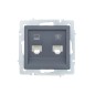 Розетка компьютерная + телефонная 2-м СП Vesna механизм графит LEZARD 742-3488-143 Розетка компьютерная + телефонная 2-м СП Vesna механизм графит LEZARD 742-3488-143