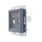 Розетка компьютерная + телефонная 2-м СП Vesna механизм графит LEZARD 742-3488-143 Розетка компьютерная + телефонная 2-м СП Vesna механизм графит LEZARD 742-3488-143