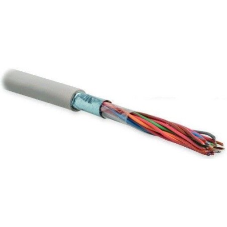 Кабель витая пара F/UTP кат.3 10 пар 24 AWG ОЖ solid экран-фольга LSZH нг(А)-HF -20град.C- +60град.C FUTP10-C3-S24-IN-LSZH-GY (F