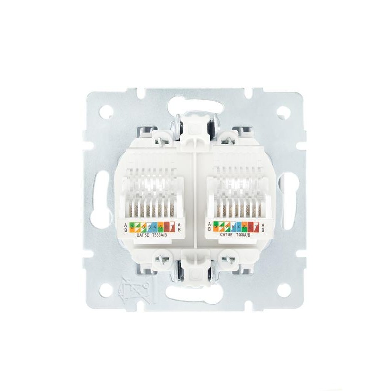 Розетка компьютерная 2-м СП Vesna механизм жемчуж./бел. перламутр LEZARD 742-3088-141