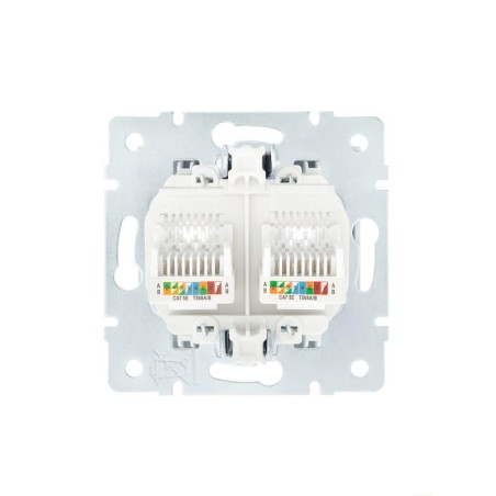 Розетка компьютерная 2-м СП Vesna механизм жемчуж./бел. перламутр LEZARD 742-3088-141