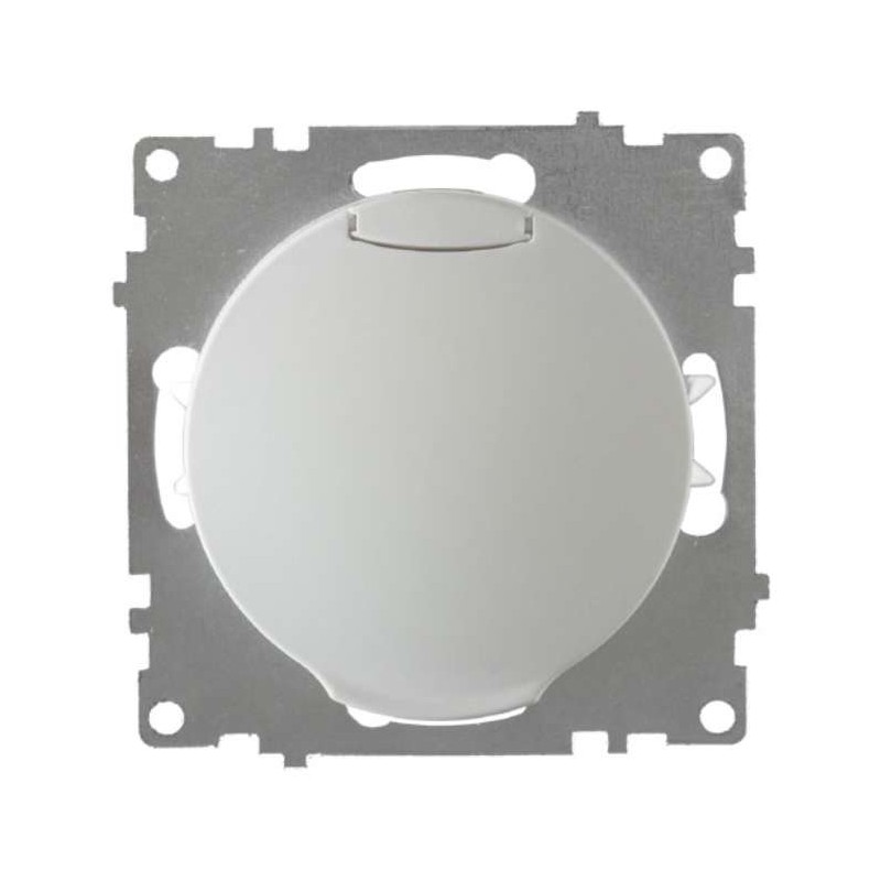 Розетка 1-м СП Florence 16А IP20 с заземл. винтов. контакты с крышкой механизм бел. (1E10501300) OneKeyElectro 2172768
