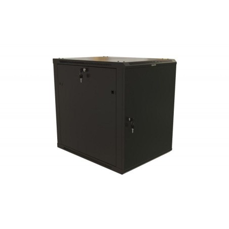 Шкаф настенный (19дюйм) 12U 650х600х800мм метал. передняя дверь с замком две боковые панели (RAL 9004) (разобранный) TWB-1268-SR