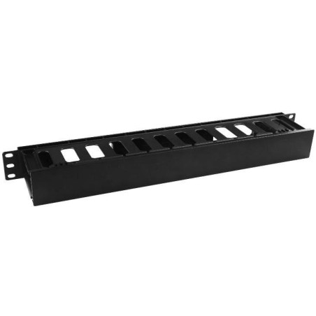 Организатор кабельный с крышкой глубина 75мм 19дюйм 1U CM-1U-D75-PL-COV пластик. Hyperline 481509